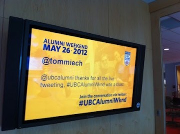 Digital Signage at UBC Alumni Weekend 2012